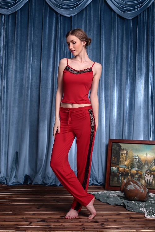 F56300-1 2 Piece Red Nightgown